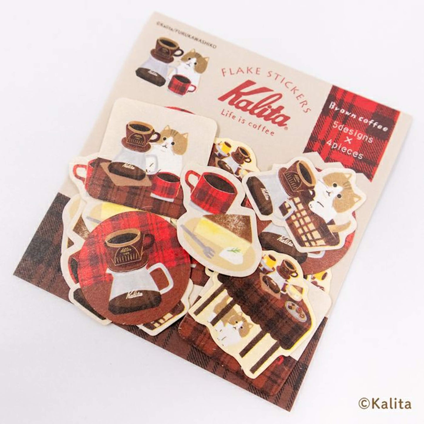 Furukawa Shiko × Kalita Washi Flake Sticker - Brown Coffee - Flake Stickers