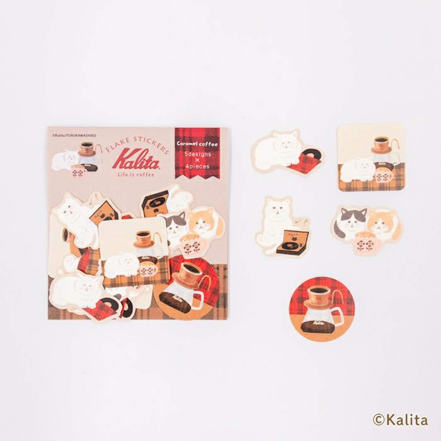 Furukawa Shiko × Kalita Washi Flake Sticker - Caramel Coffee - Flake Stickers