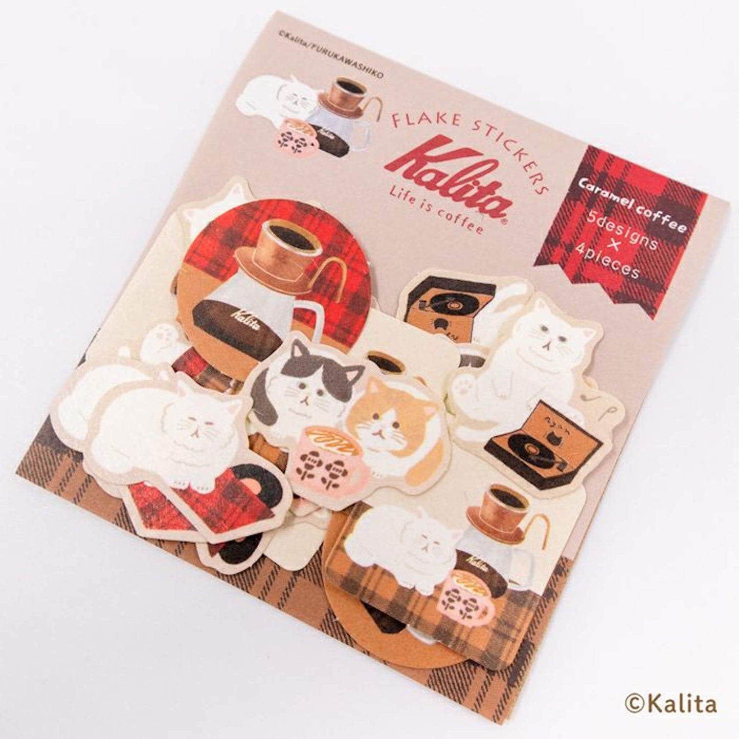 Furukawa Shiko × Kalita Washi Flake Sticker - Caramel Coffee - Flake Stickers