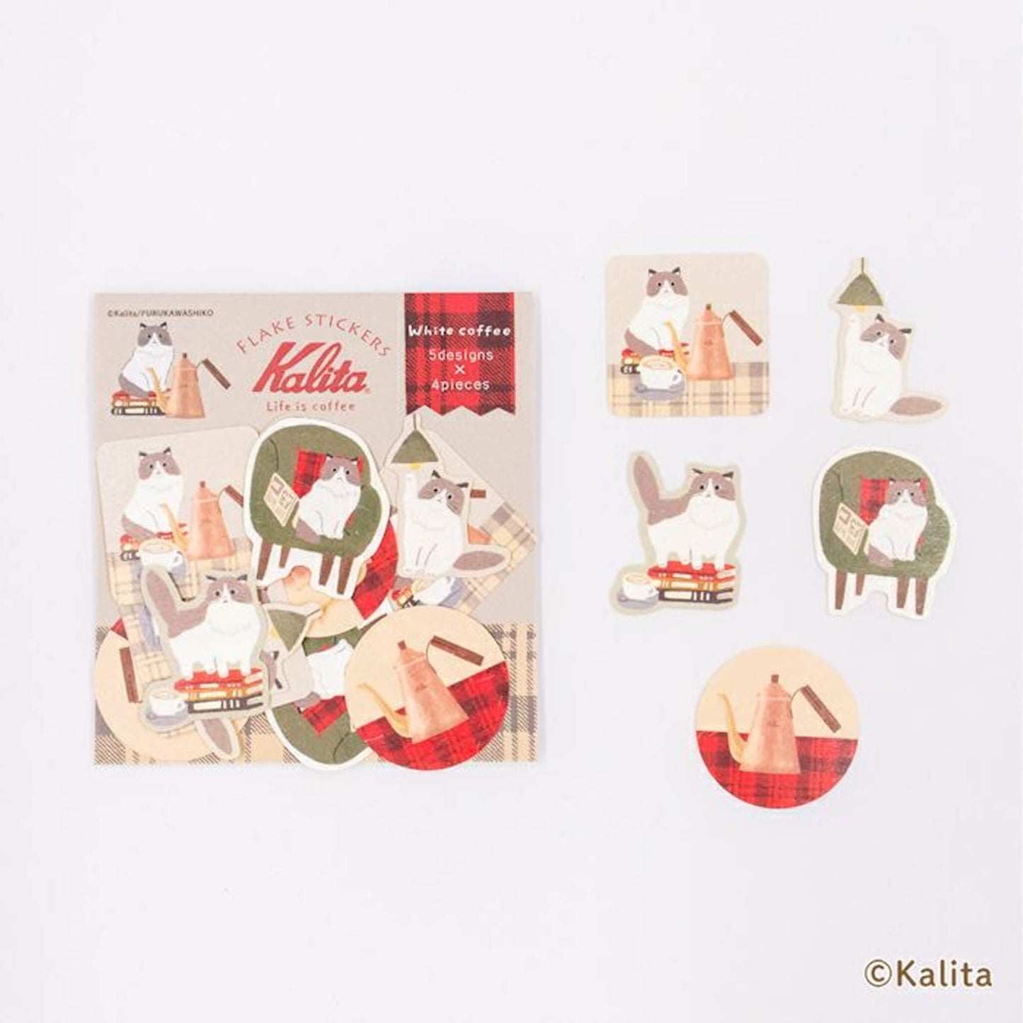 Furukawa Shiko × Kalita Washi Flake Sticker - White Coffee - Flake Stickers