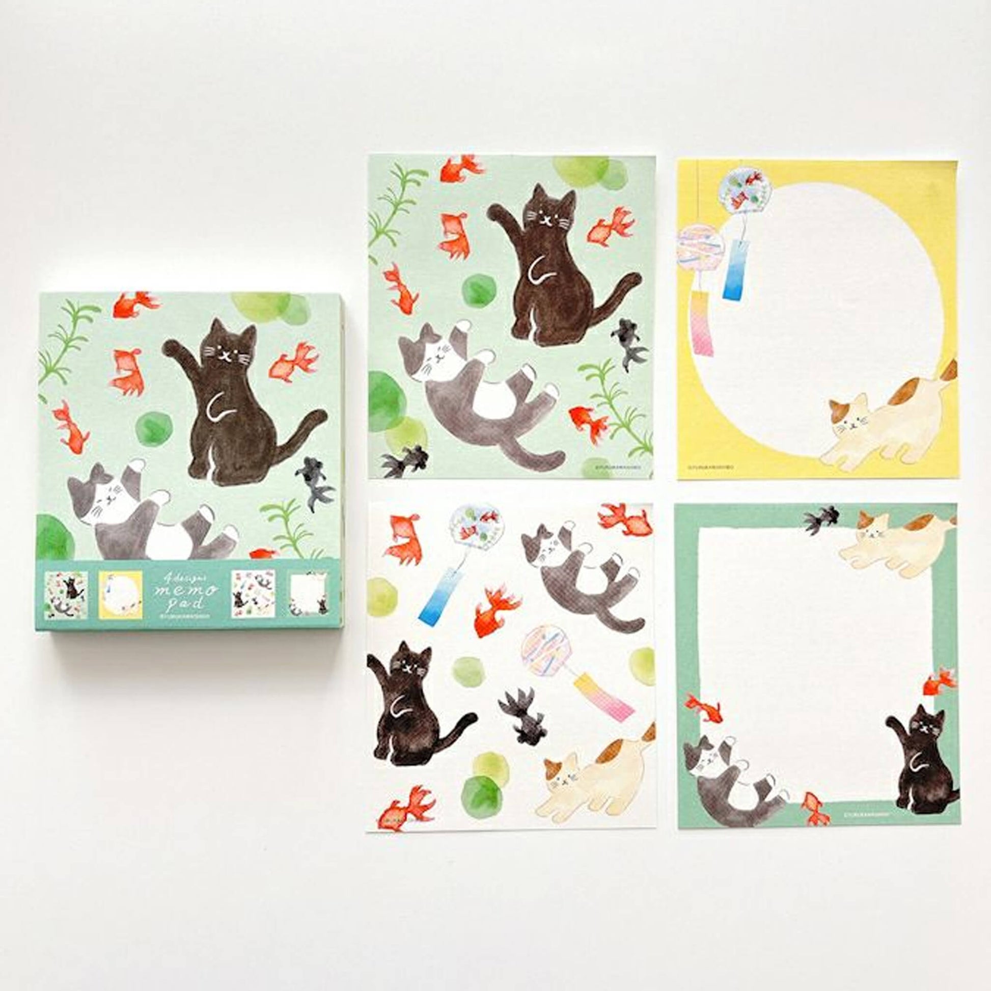 Furukawa Shiko Memo Pad - Cat and Goldfish - Wa - Life 2025 Summer Limited - Memo Pads