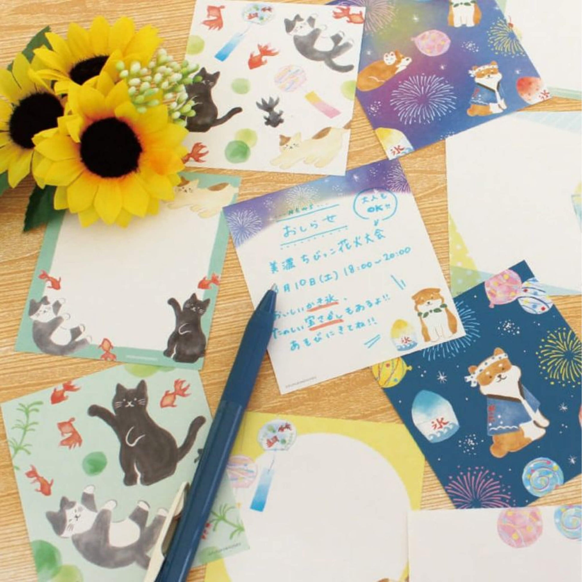 Furukawa Shiko Memo Pad - Cat and Goldfish - Wa - Life 2025 Summer Limited - Memo Pads