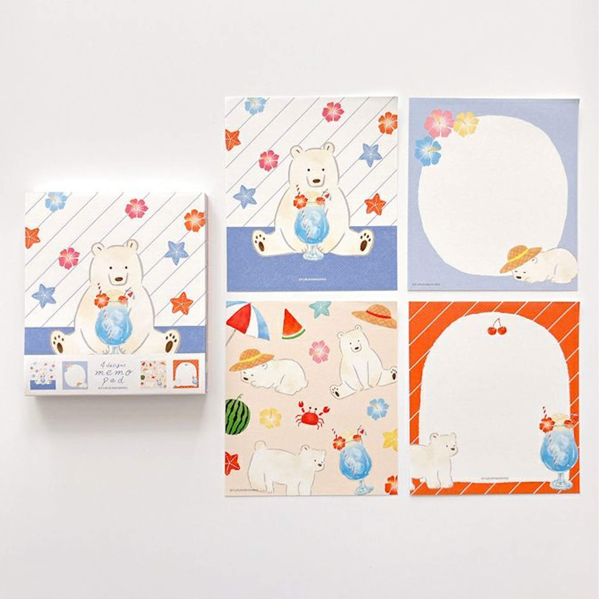 Furukawa Shiko Memo Pad - Polar Bear and Beach - Wa - Life 2025 Summer Limited - Memo Pads