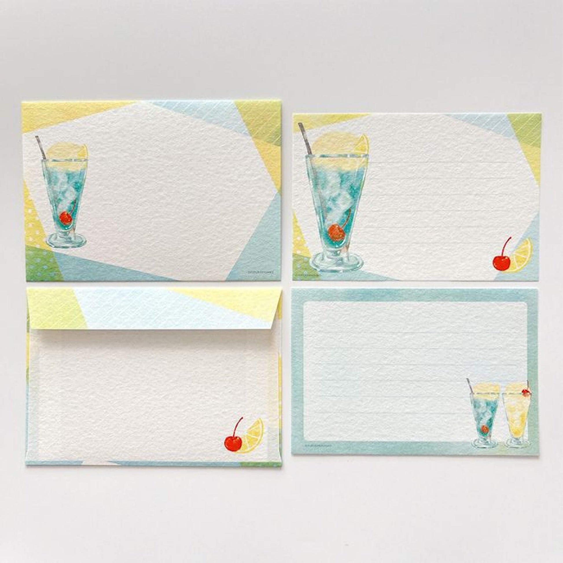 Furukawa Shiko Mini Letter Set - Blue Cream Soda - Wa - Life 2025 Summer Limited - Mini Letter Writing Sets