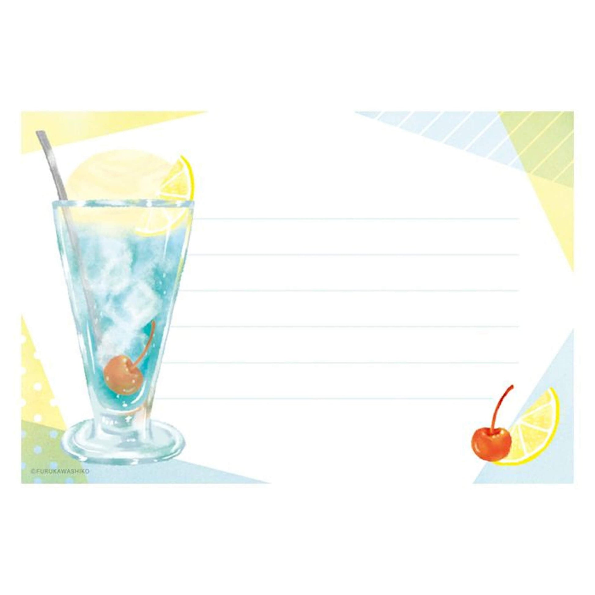 Furukawa Shiko Mini Letter Set - Blue Cream Soda - Wa - Life 2025 Summer Limited - Mini Letter Writing Sets
