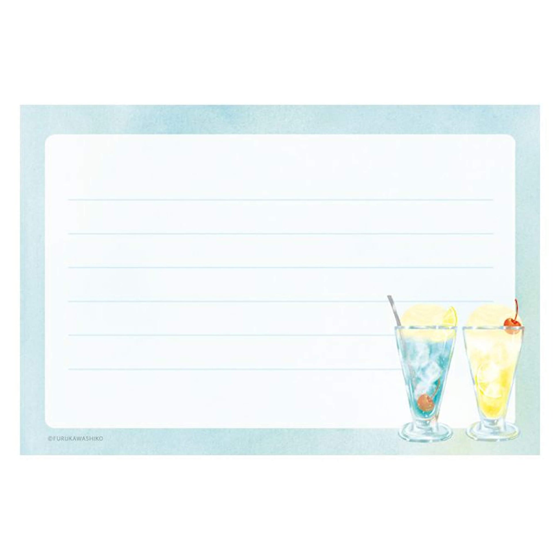 Furukawa Shiko Mini Letter Set - Blue Cream Soda - Wa - Life 2025 Summer Limited - Mini Letter Writing Sets