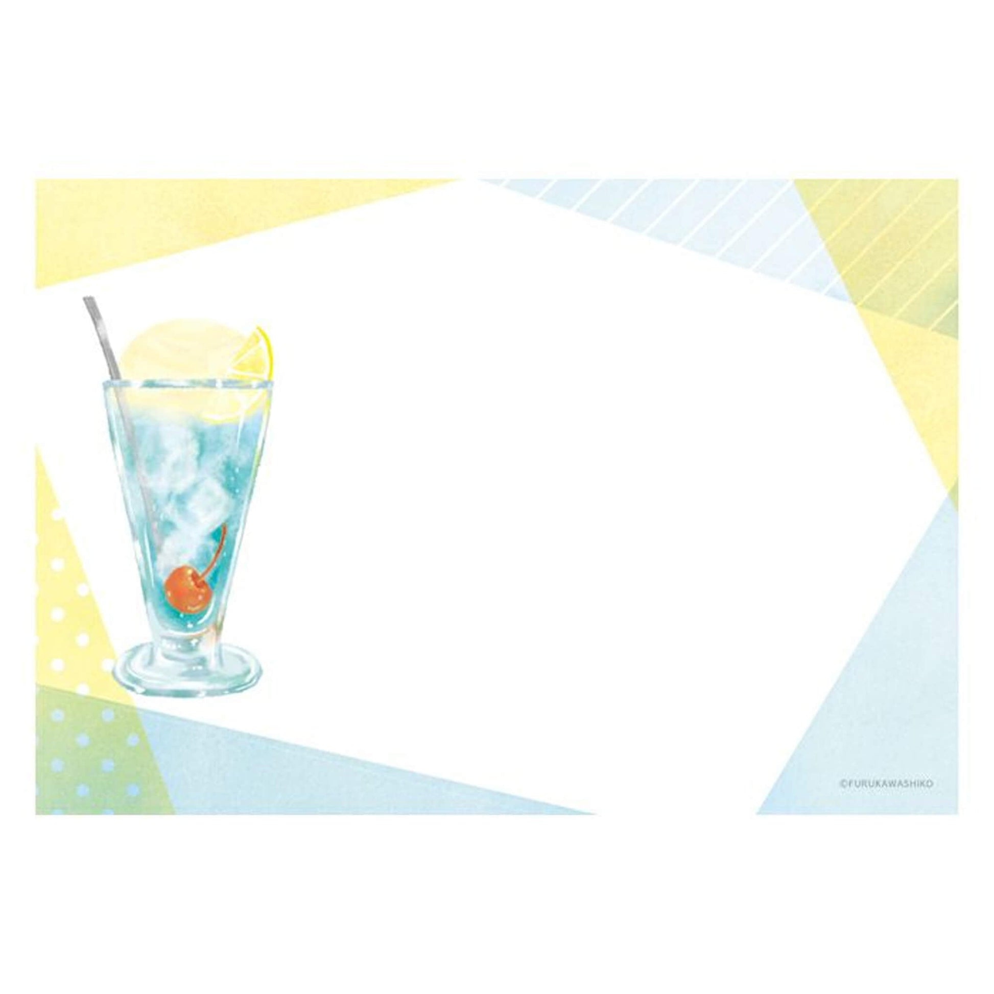 Furukawa Shiko Mini Letter Set - Blue Cream Soda - Wa - Life 2025 Summer Limited - Mini Letter Writing Sets