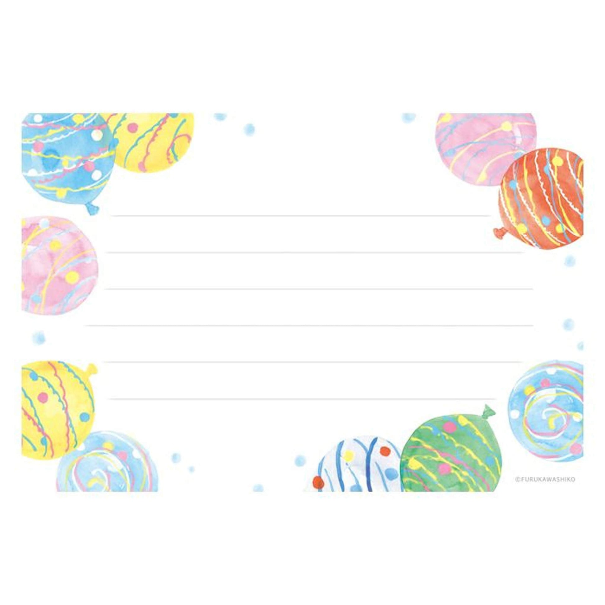 Furukawa Shiko Mini Letter Set - Water Balloon - Wa - Life 2025 Summer Limited - Mini Letter Writing Sets