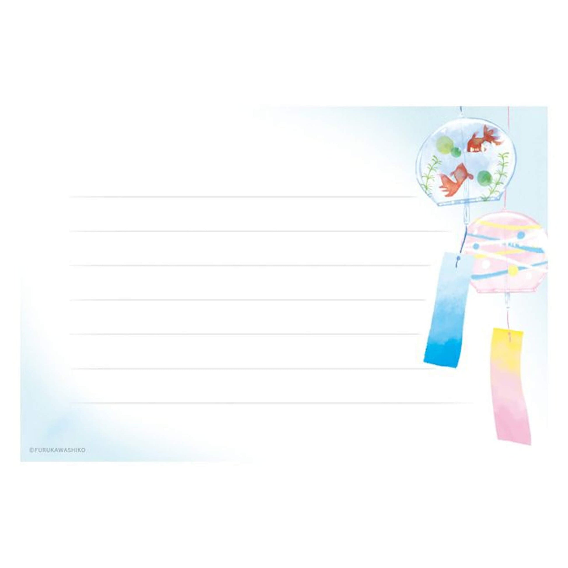 Furukawa Shiko Mini Letter Set - Wind Chime - Wa - Life 2025 Summer Limited - Mini Letter Writing Sets