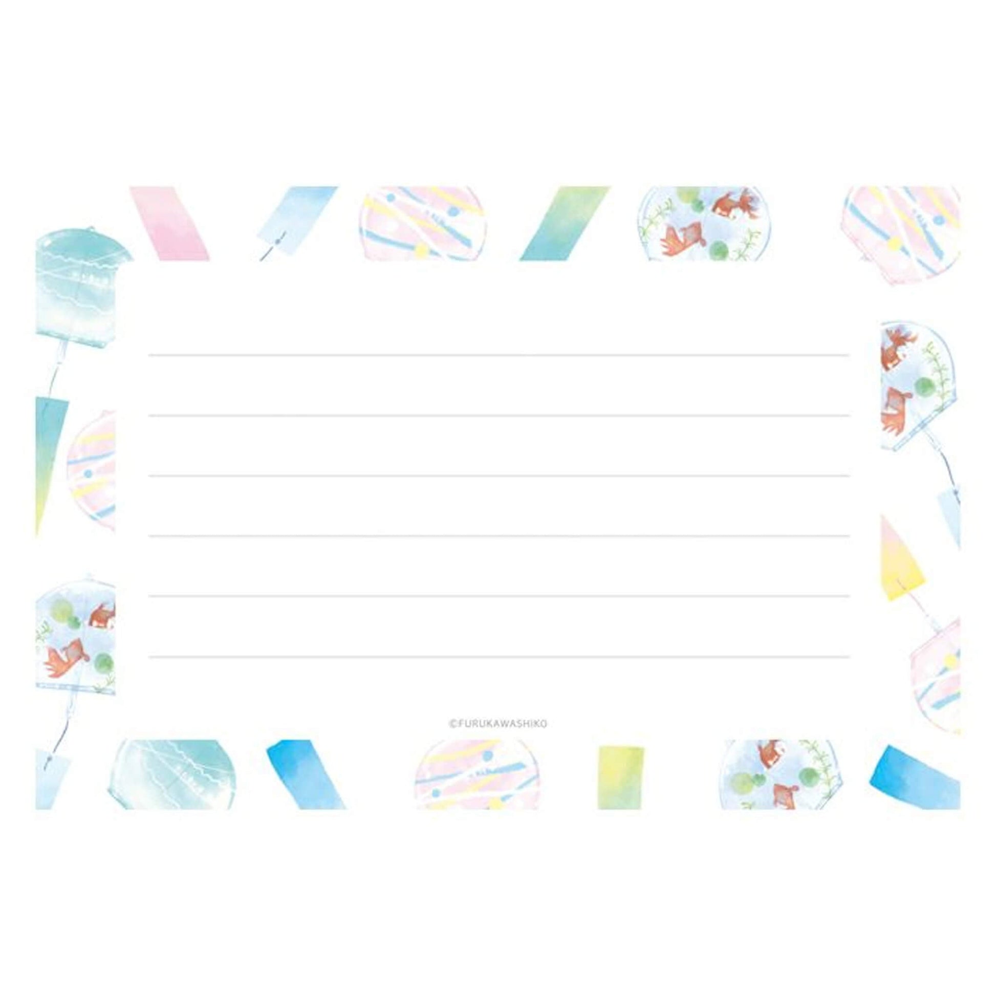 Furukawa Shiko Mini Letter Set - Wind Chime - Wa - Life 2025 Summer Limited - Mini Letter Writing Sets