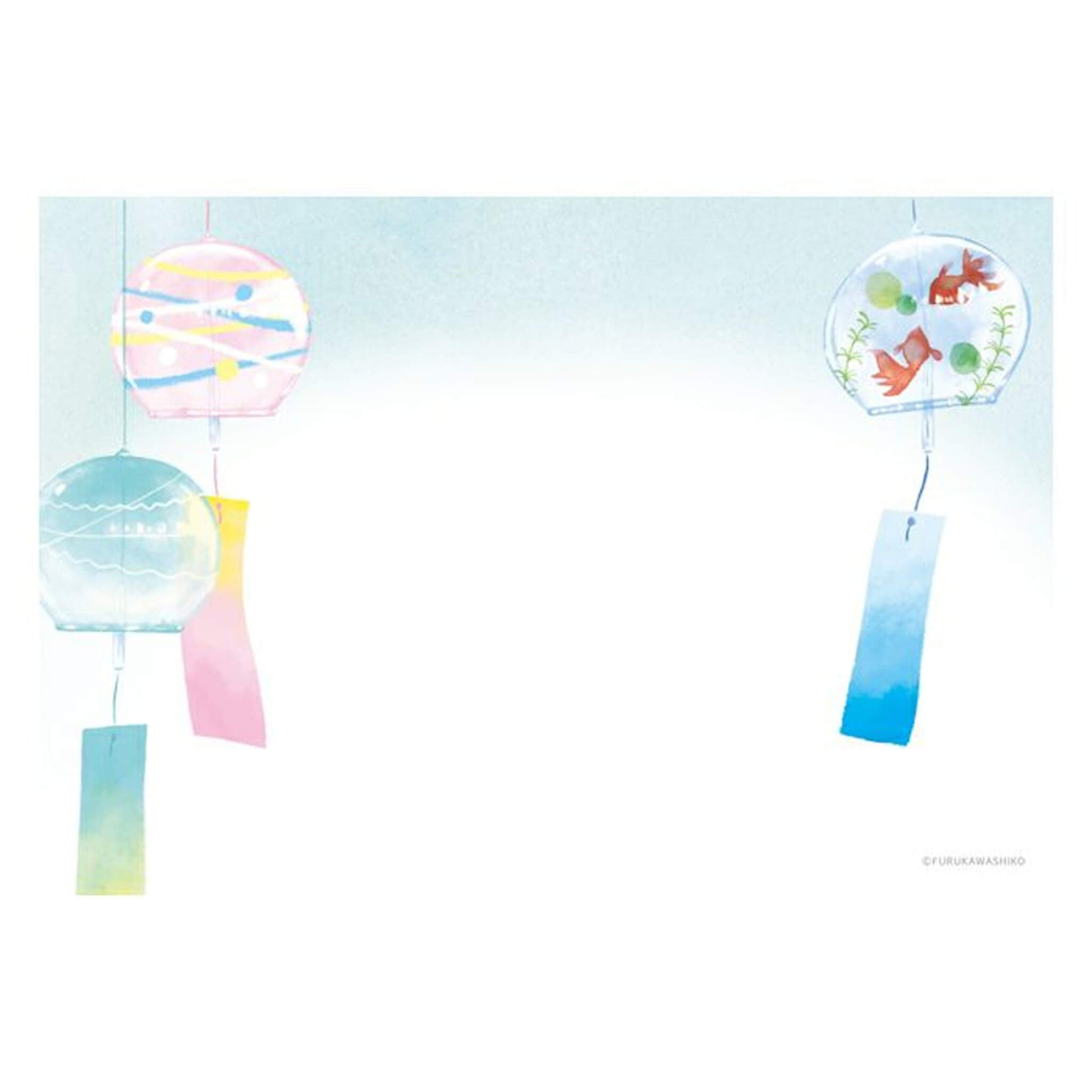 Furukawa Shiko Mini Letter Set - Wind Chime - Wa - Life 2025 Summer Limited - Mini Letter Writing Sets