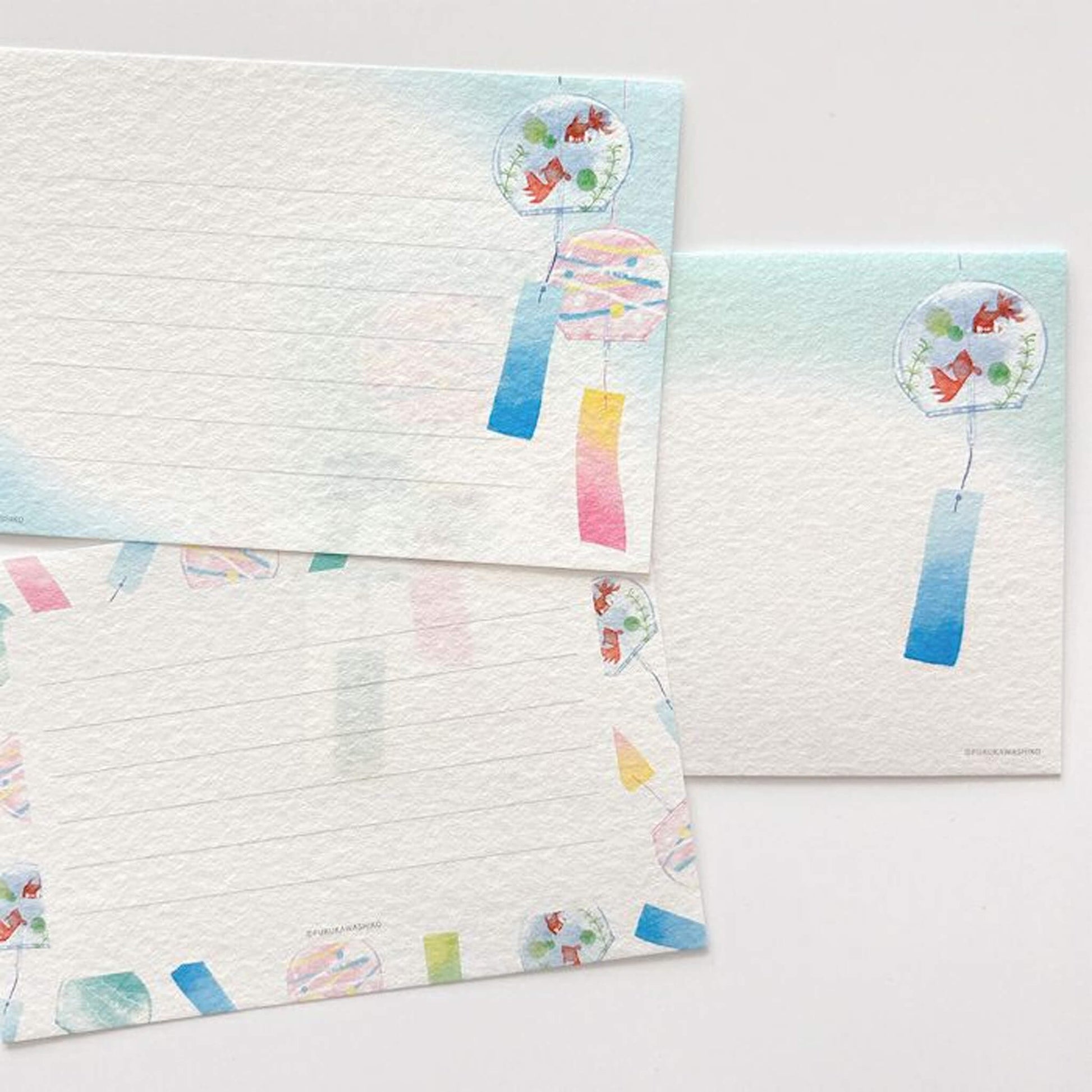 Furukawa Shiko Mini Letter Set - Wind Chime - Wa - Life 2025 Summer Limited - Mini Letter Writing Sets