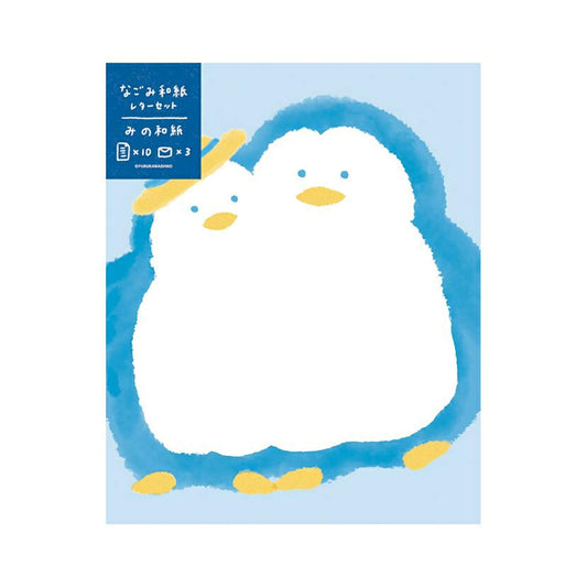 Furukawa Shiko Nagomi Washi Letter Set - Twin Penguins - Wa - Life 2025 Summer Limited - Mini Letter Writing Sets