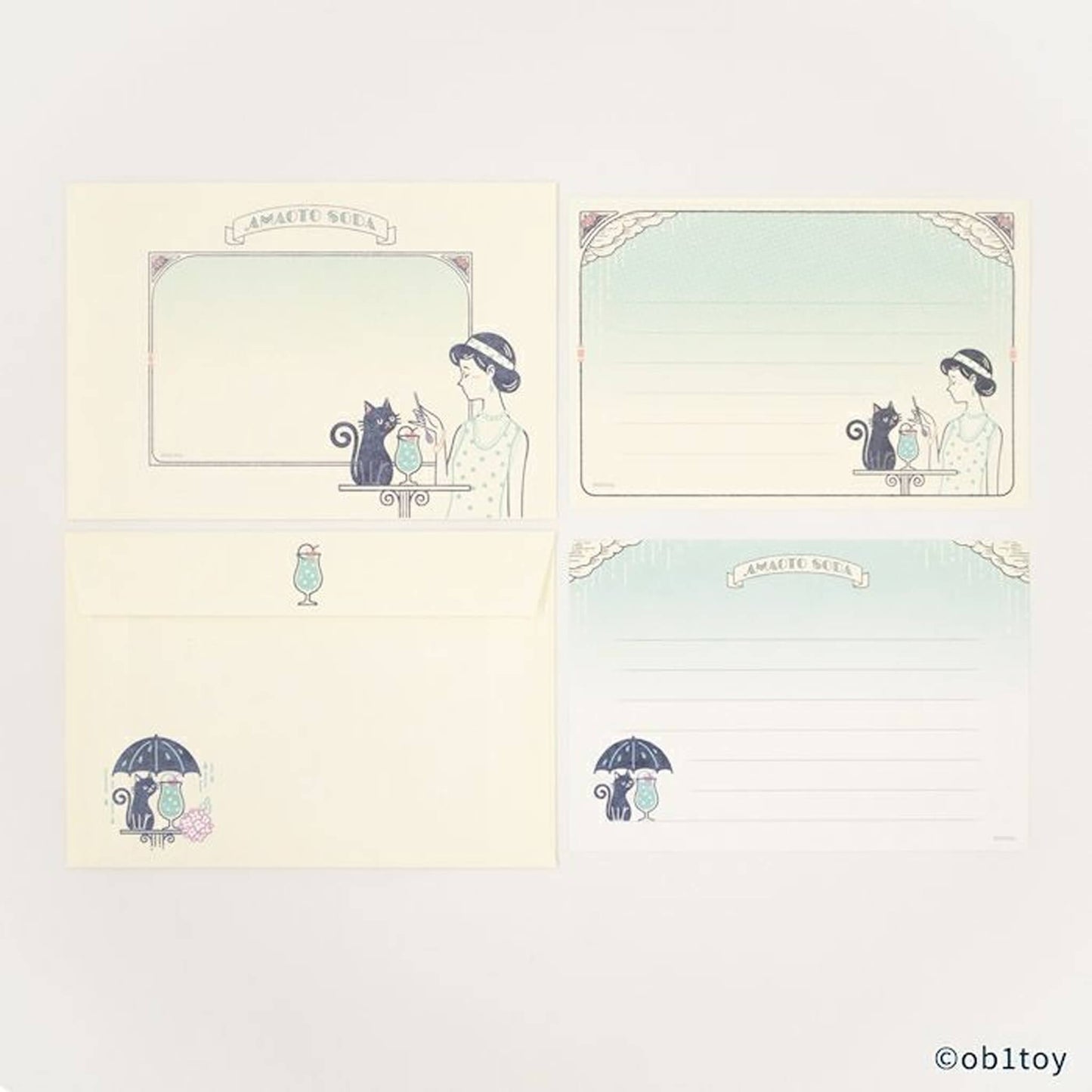 Furukawa Shiko × ob1toy Mini Letter Set - Amaoto Soda Limited - Mini Letter Writing Sets