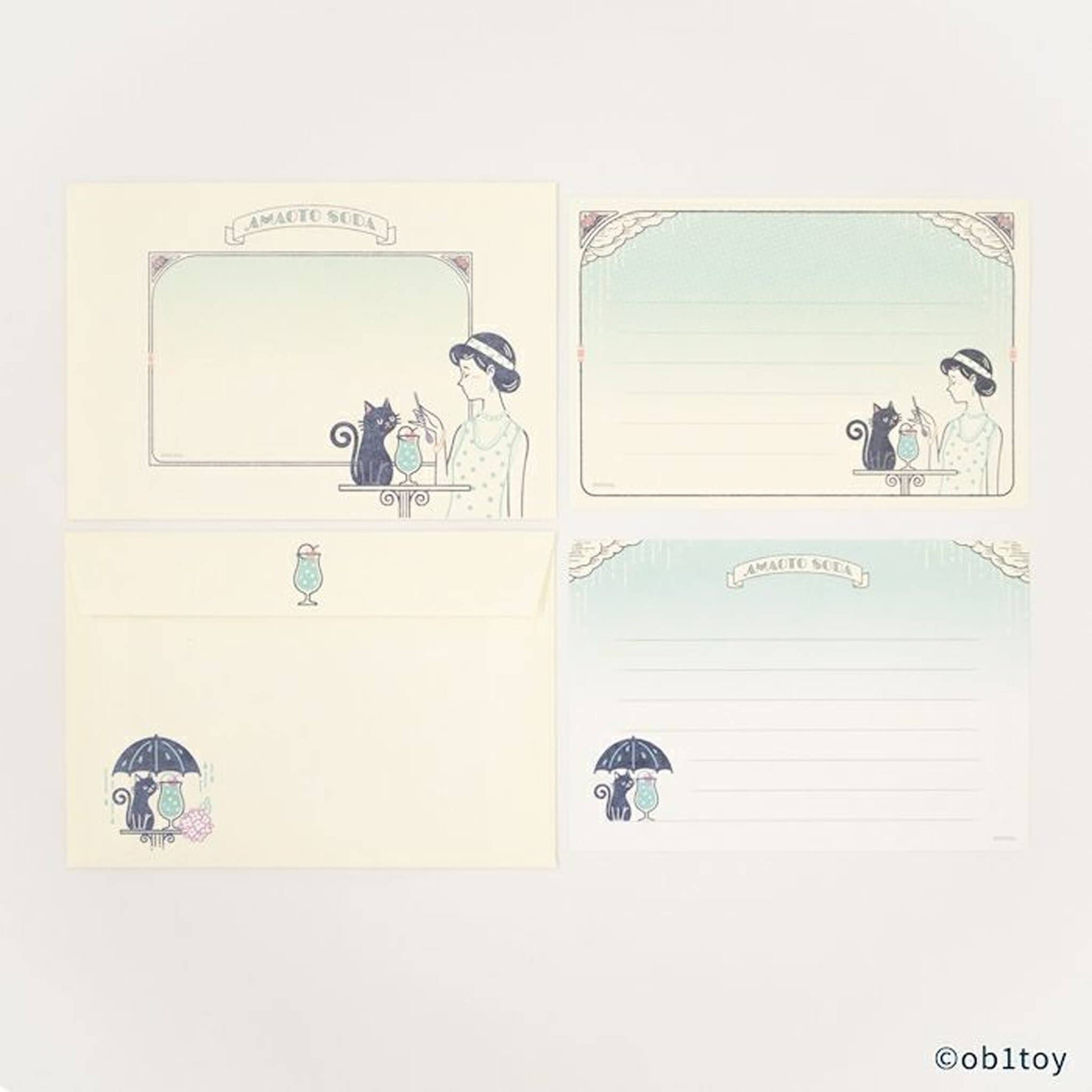 Furukawa Shiko × ob1toy Mini Letter Set - Amaoto Soda Limited - Mini Letter Writing Sets
