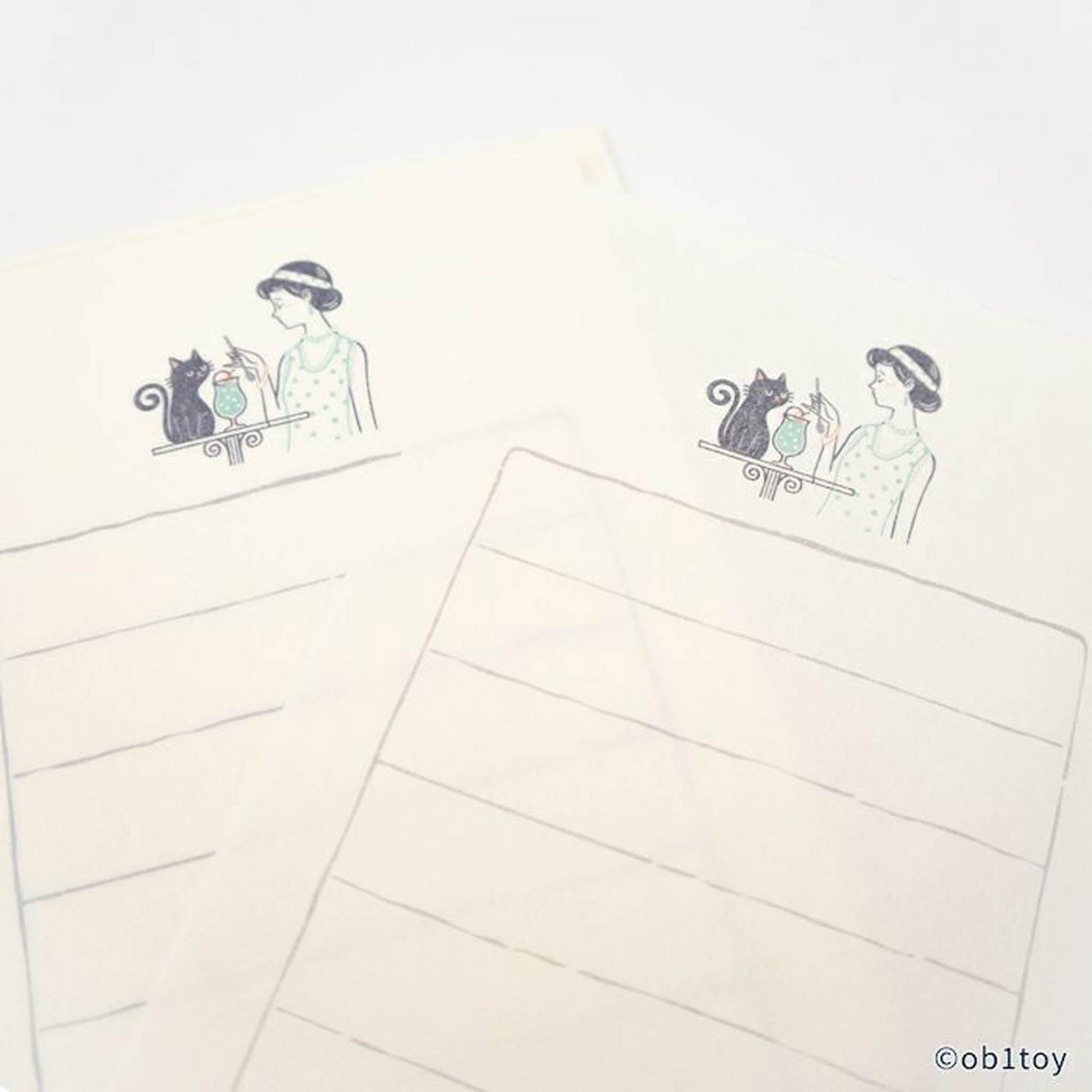 Furukawa Shiko × ob1toy Soebumi - sen Mini Letter Writing Set - Amaoto Soda Limited - Mini Letter Writing Sets