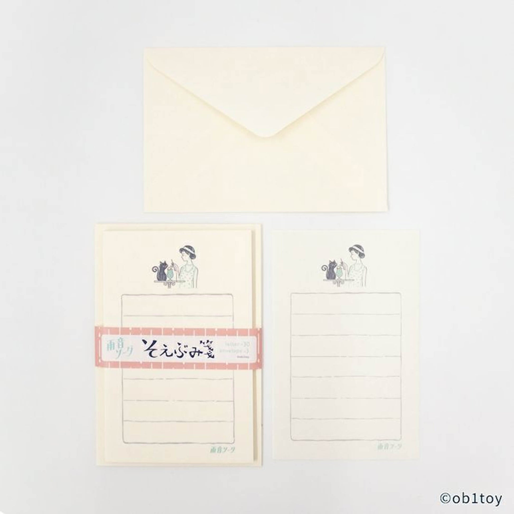 Furukawa Shiko × ob1toy Soebumi - sen Mini Letter Writing Set - Amaoto Soda Limited - Mini Letter Writing Sets