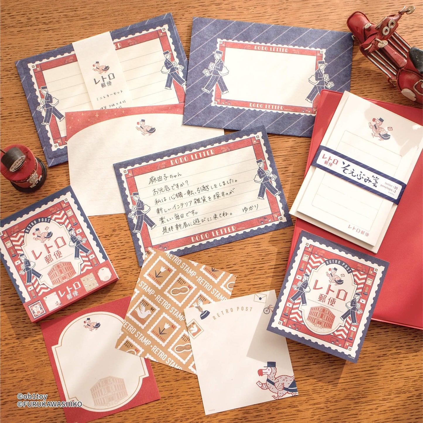Furukawa Shiko × ob1toy Soebumi - sen Mini Letter Writing Set - Retro Post Limited - Mini Letter Writing Sets