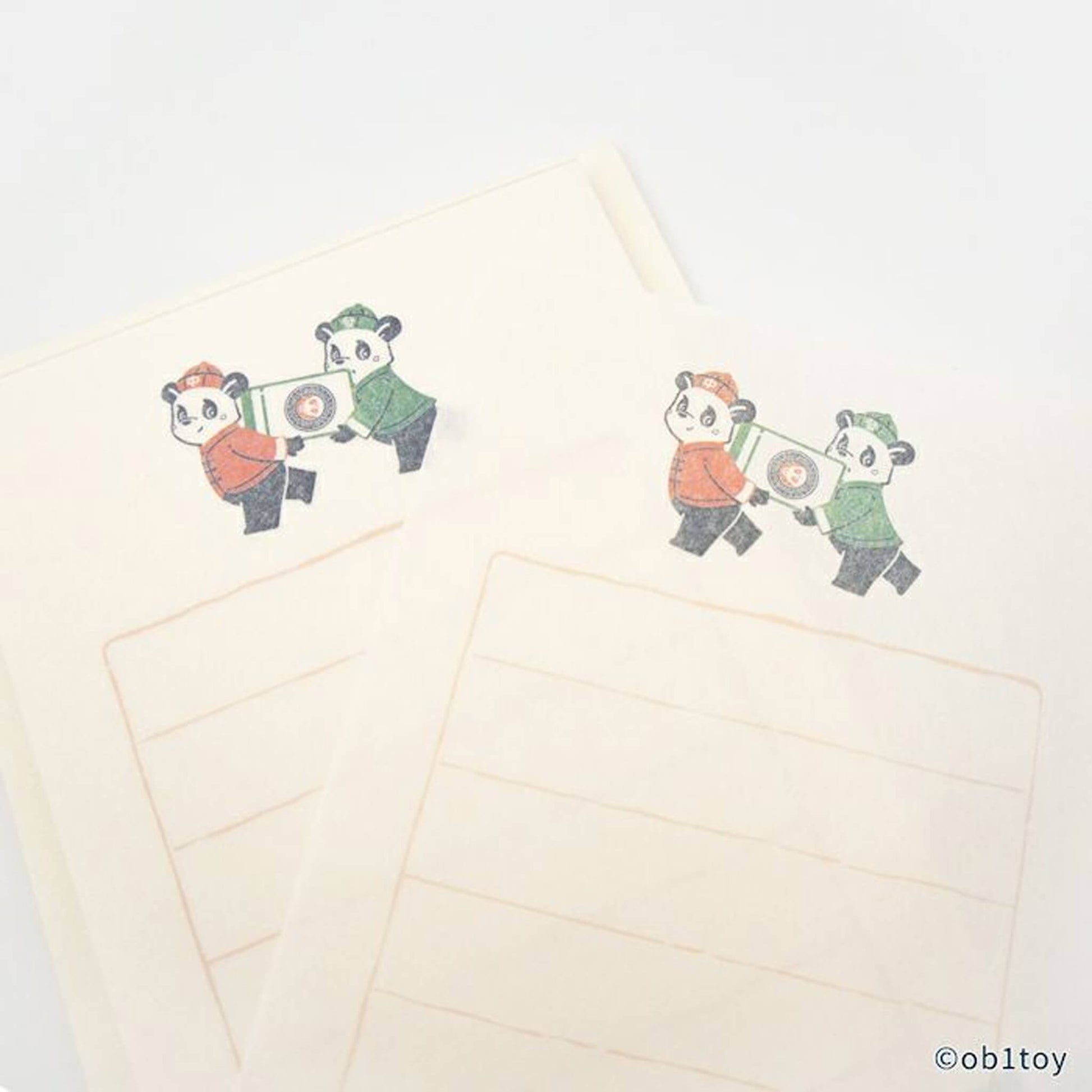 Furukawa Shiko × ob1toy Soebumi - sen Mini Letter Writing Set - Toitsu no Panda Limited - Mini Letter Writing Sets