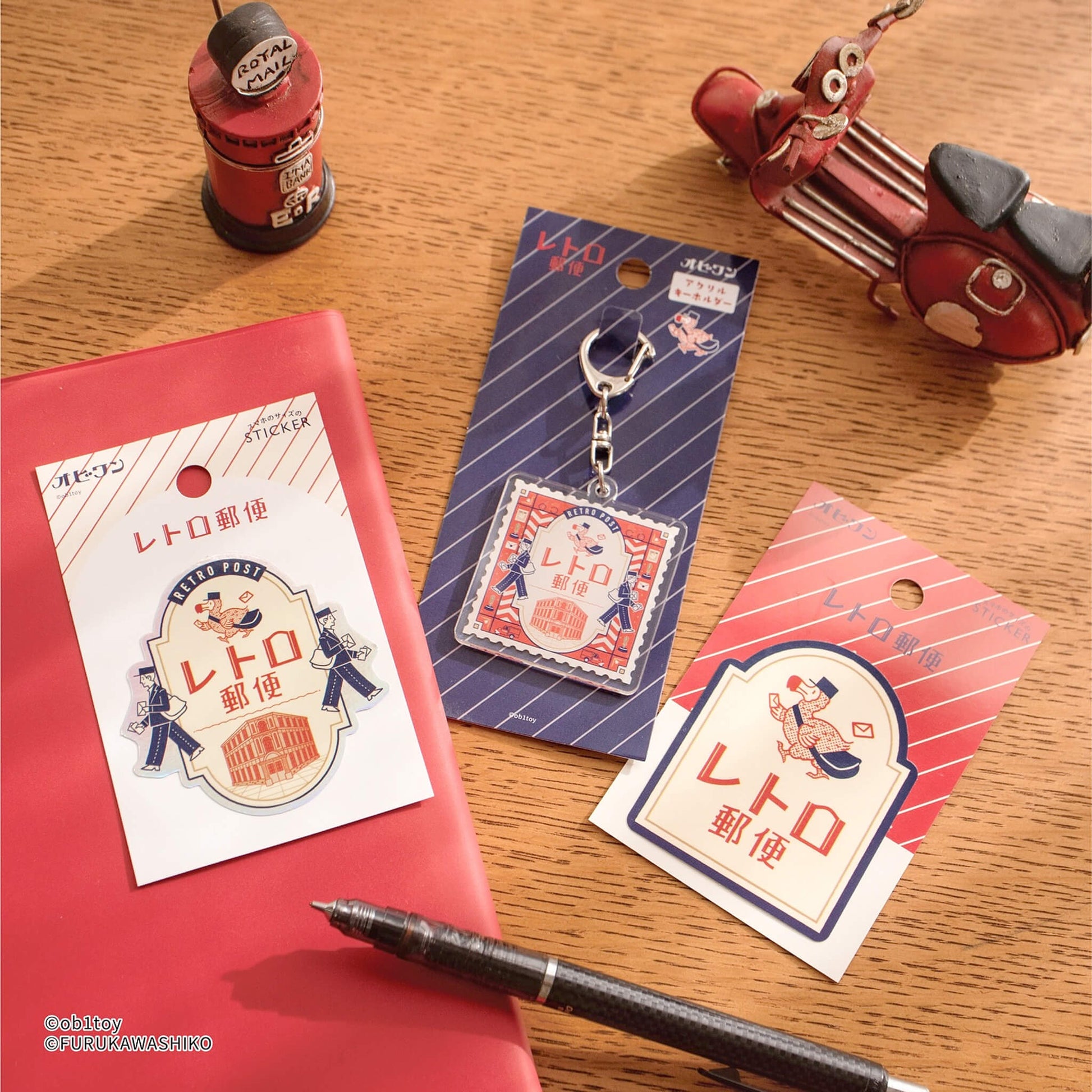 Furukawa Shiko × ob1toy Waterproof Sticker - Holographic Retro Post Limited - Flake Stickers