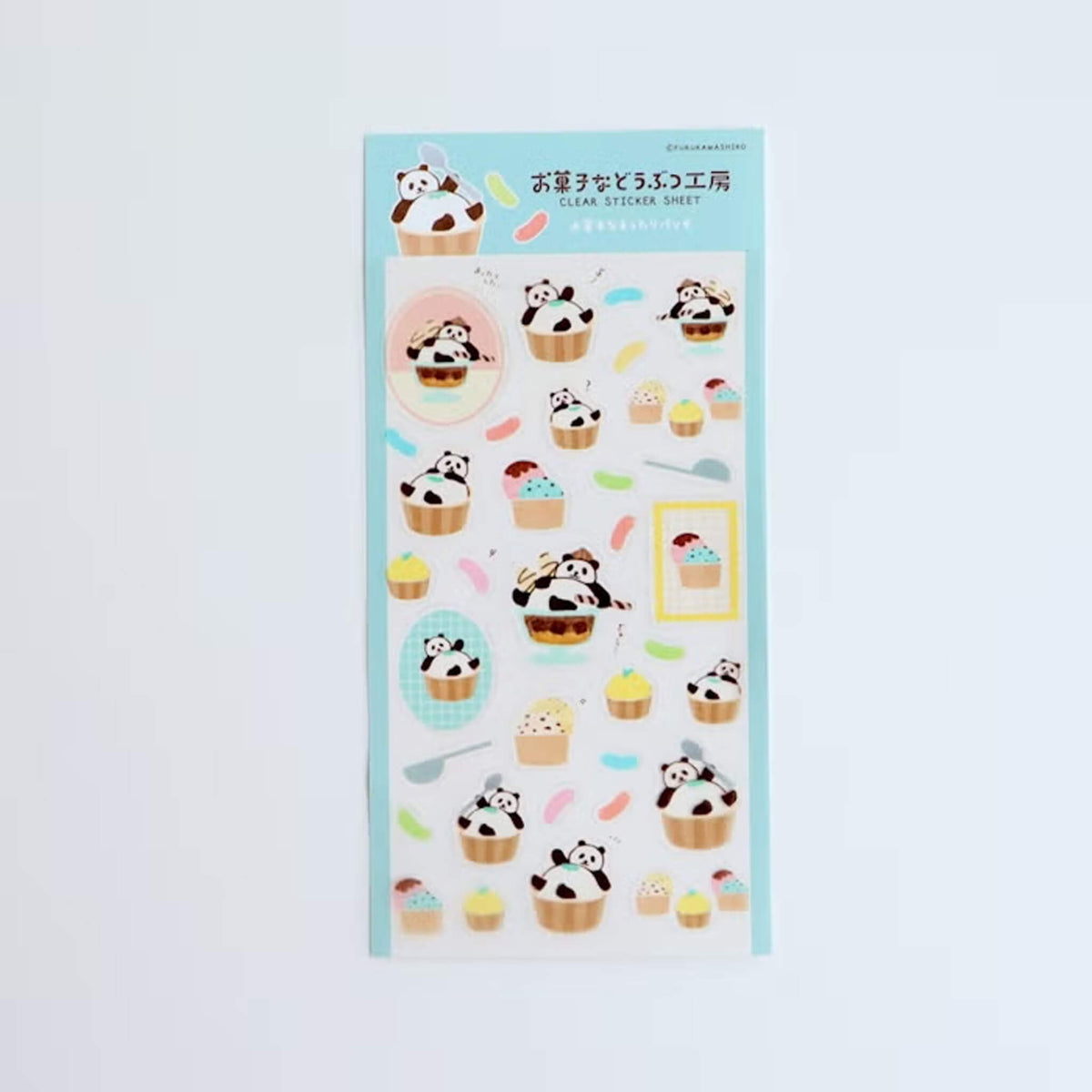 Furukawa Shiko Okashina Doubutsu Kobo Clear Sticker Sheet - Mattari Panda - Sticker Sheets