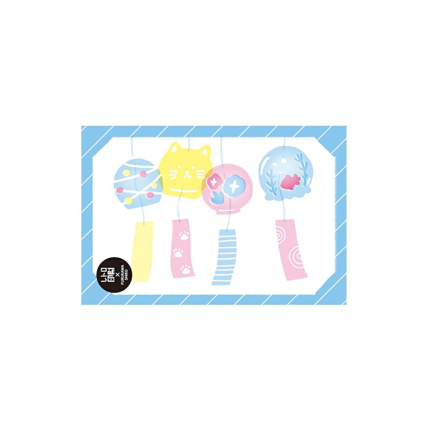 Furukawa Shiko × Retro INSATSU Postcard - Cat and Wind Chime - Wa - Life 2025 Summer Limited - Postcards