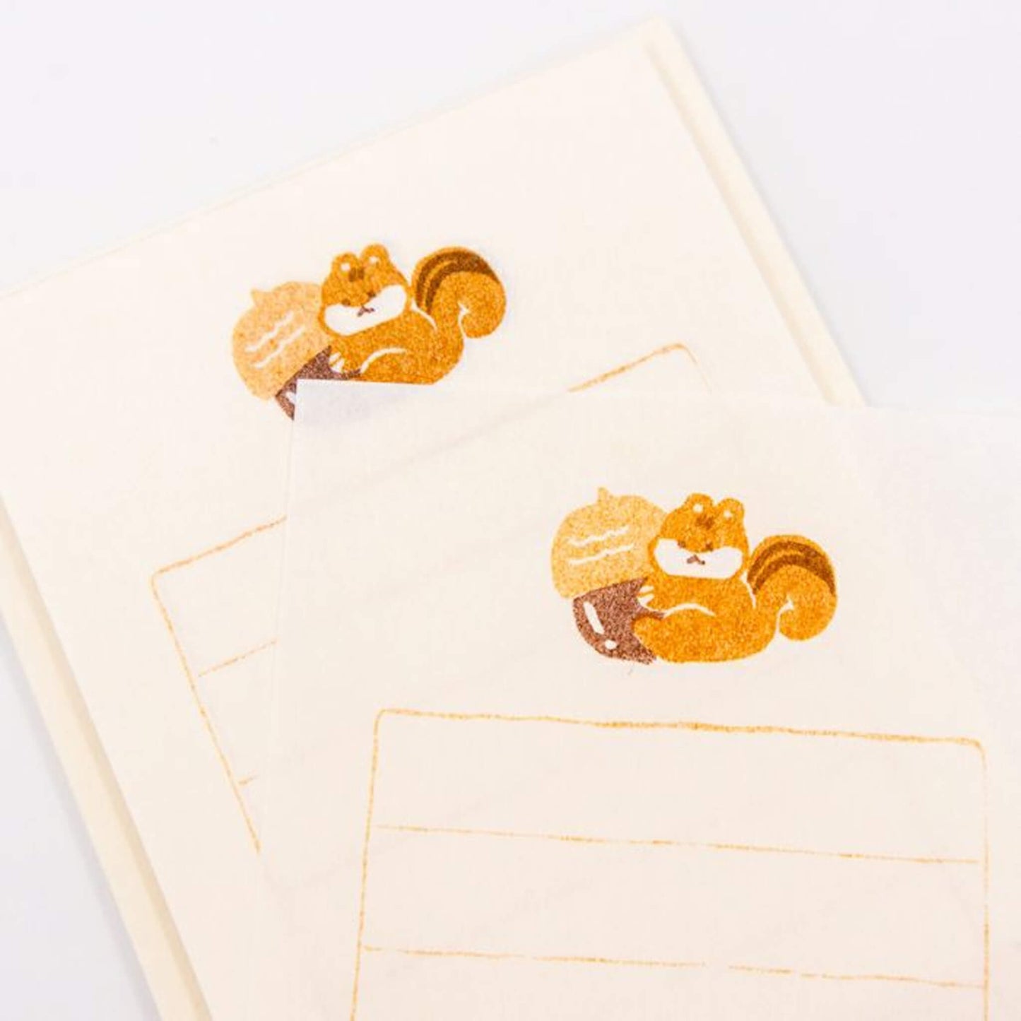 Furukawa Shiko Soebumisen Mini Letter Set - Acorn and Squirrel - Mini Letter Writing Sets