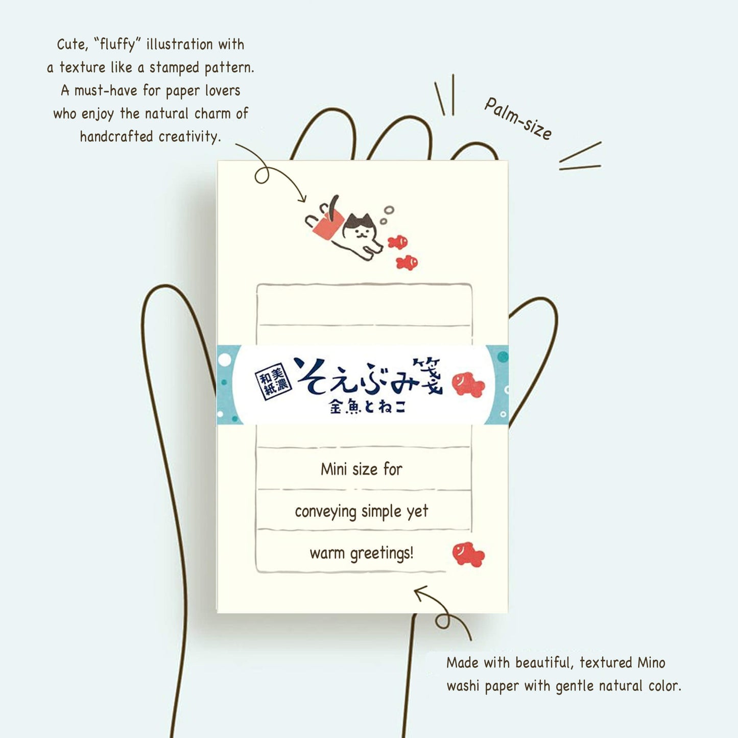 Furukawa Shiko Soebumisen Mini Letter Set - Goldfish and Cat - Wa - Life 2025 Summer Limited - Mini Letter Writing Sets