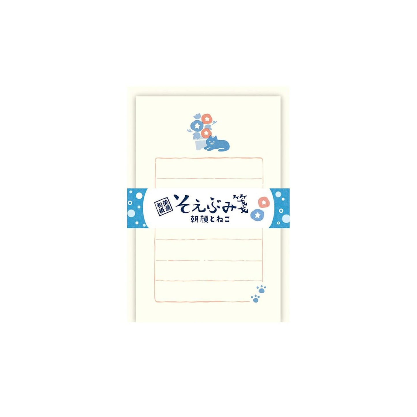 Furukawa Shiko Soebumisen Mini Letter Set - Morning Glory and Cat - Wa - Life 2025 Summer Limited - Mini Letter Writing Sets