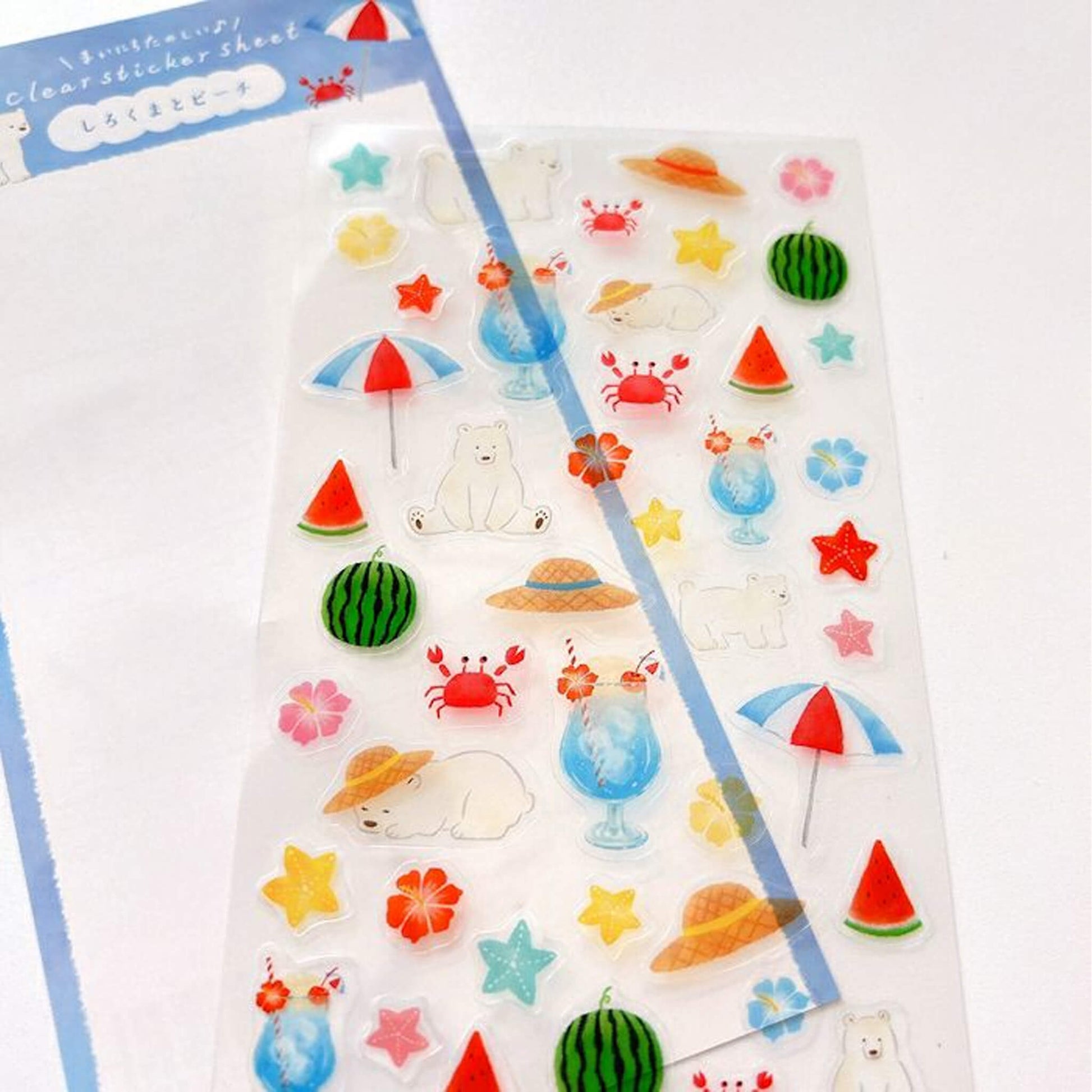 Furukawa Shiko Sticker Sheet - Polar Bear and Beach - Wa - Life 2025 Summer Limited - Sticker Sheets