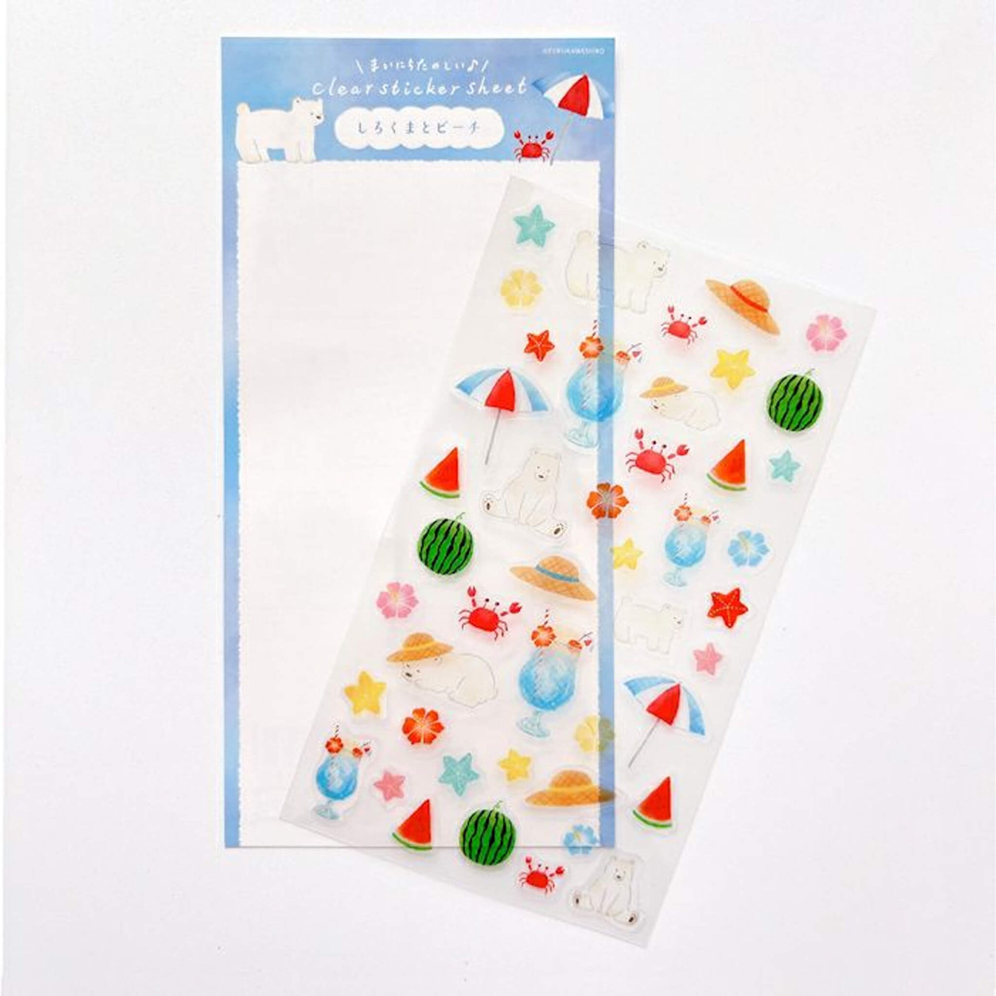 Furukawa Shiko Sticker Sheet - Polar Bear and Beach - Wa - Life 2025 Summer Limited - Sticker Sheets
