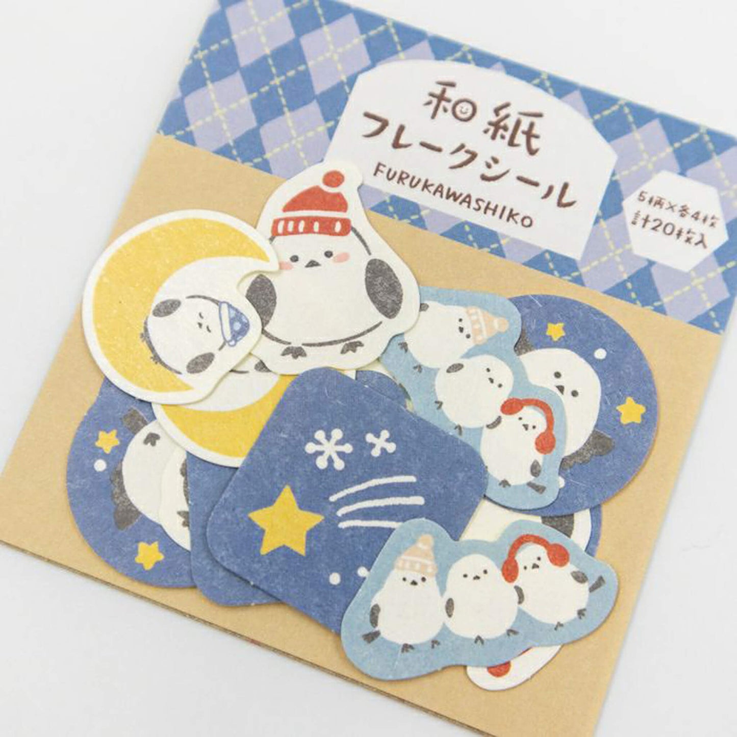 Furukawa Shiko Washi Flake Sticker - Bird and Starry Sky - Wa - Life 2025 Winter Limited - Flake Stickers