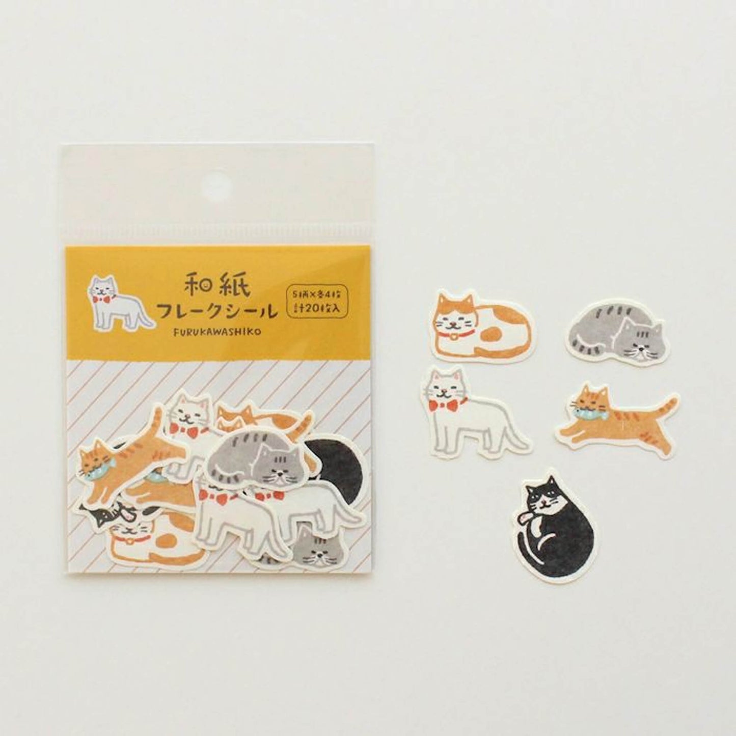 Furukawa Shiko Washi Flake Sticker - Cat - Flake Stickers