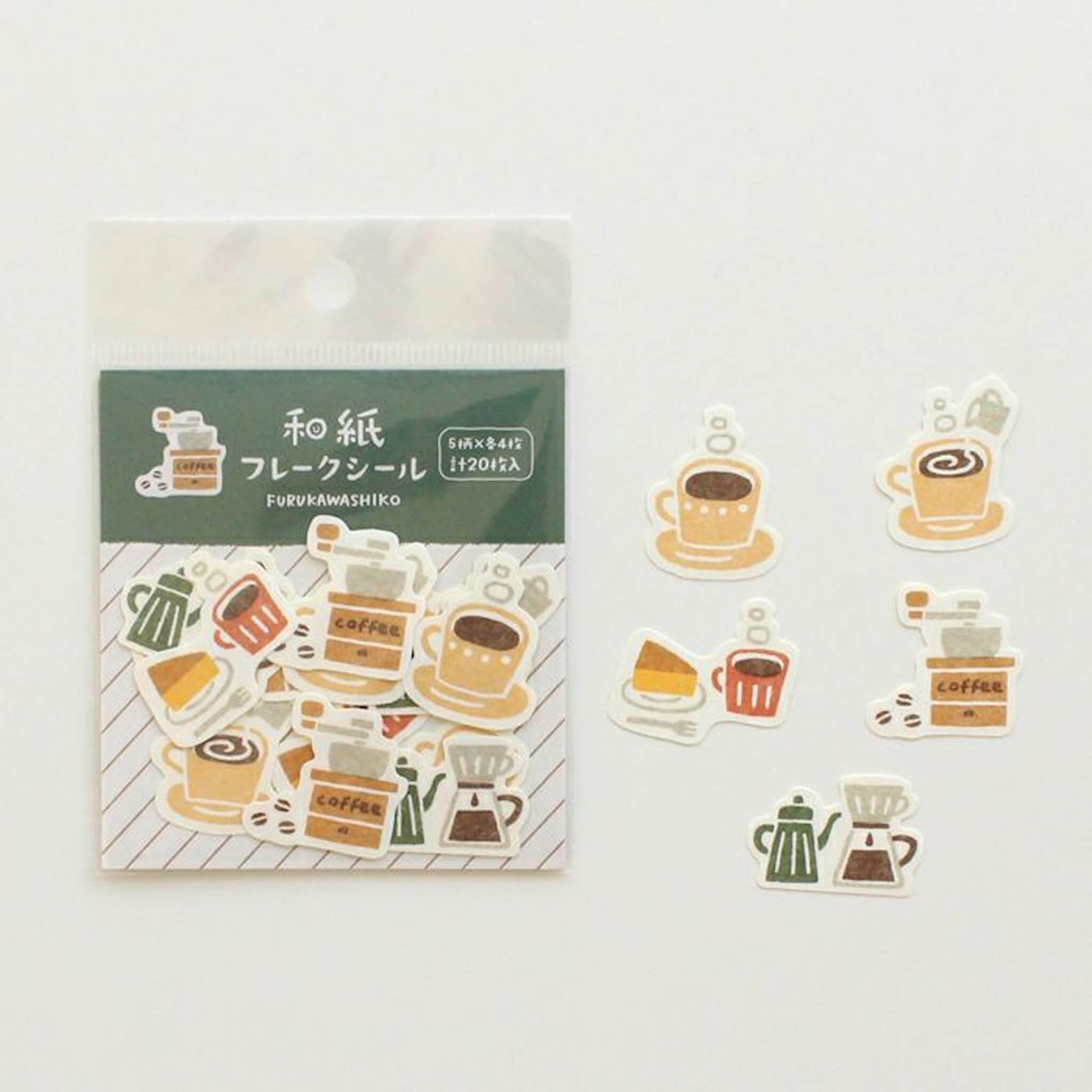 Furukawa Shiko Washi Flake Sticker - Coffee - Flake Stickers