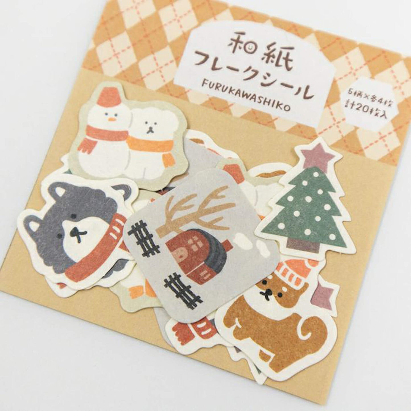 Furukawa Shiko Washi Flake Sticker - Dog and Snow - Wa - Life 2025 Winter Limited - Flake Stickers