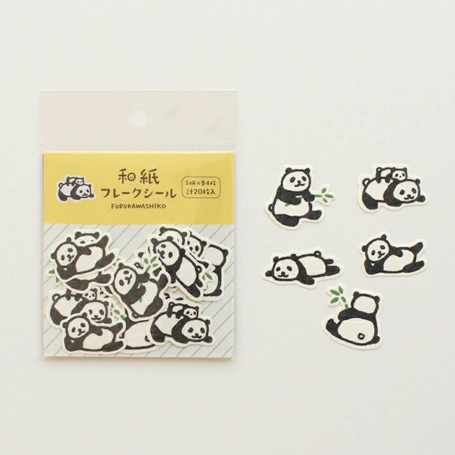 Furukawa Shiko Washi Flake Sticker - Panda - Flake Stickers
