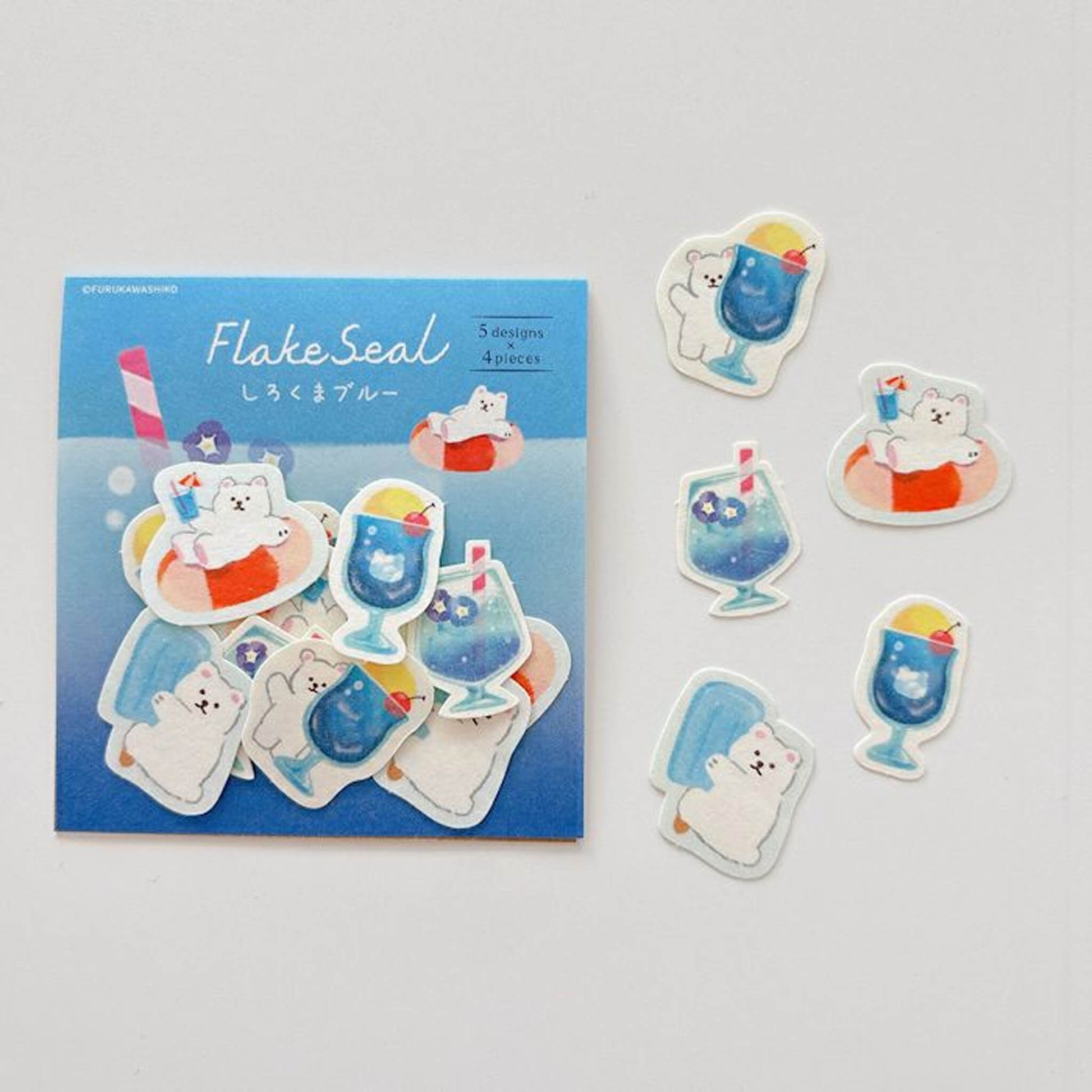 Furukawa Shiko Washi Flake Sticker - Polar Bear Blue - Wa - Life 2025 Summer Limited - Flake Stickers