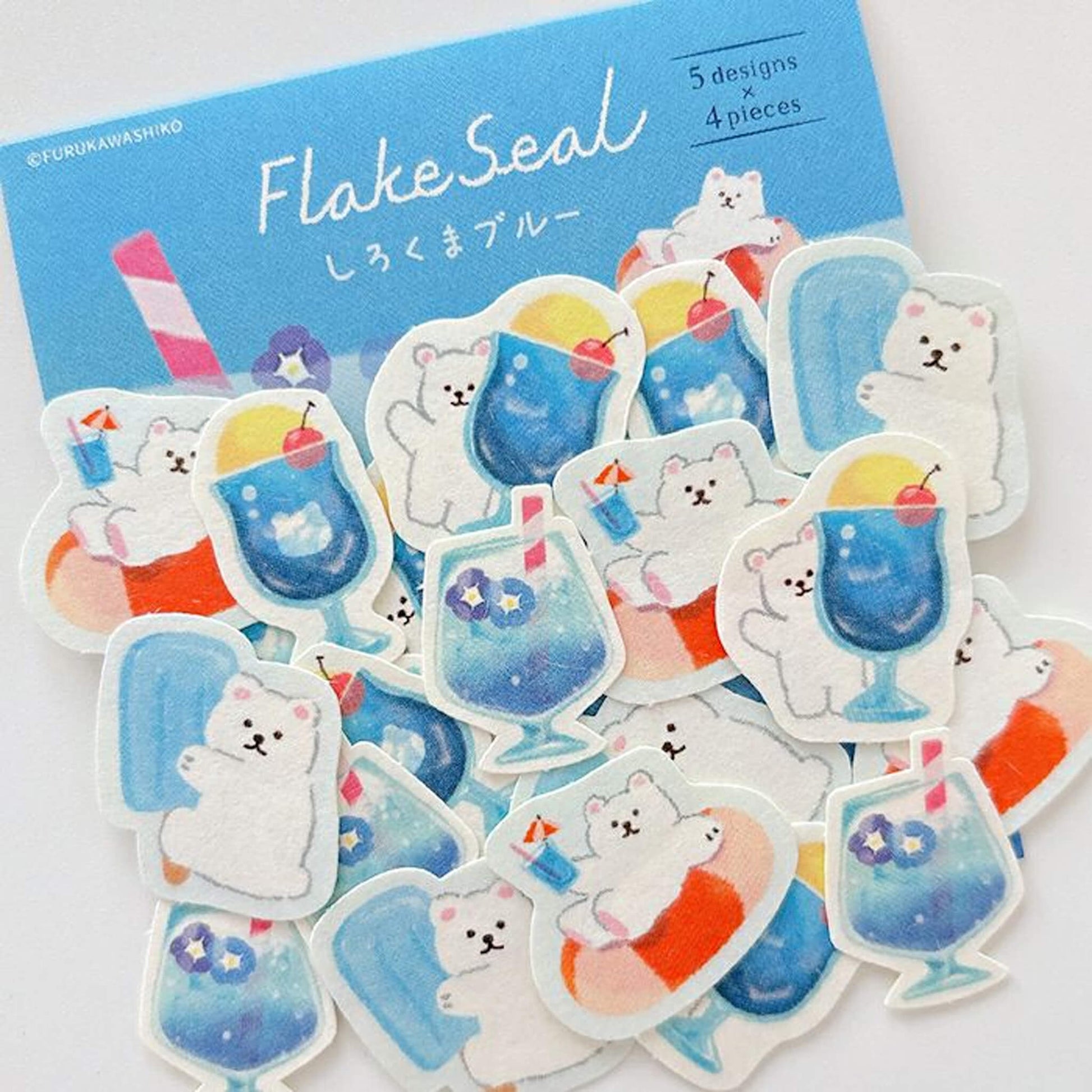 Furukawa Shiko Washi Flake Sticker - Polar Bear Blue - Wa - Life 2025 Summer Limited - Flake Stickers