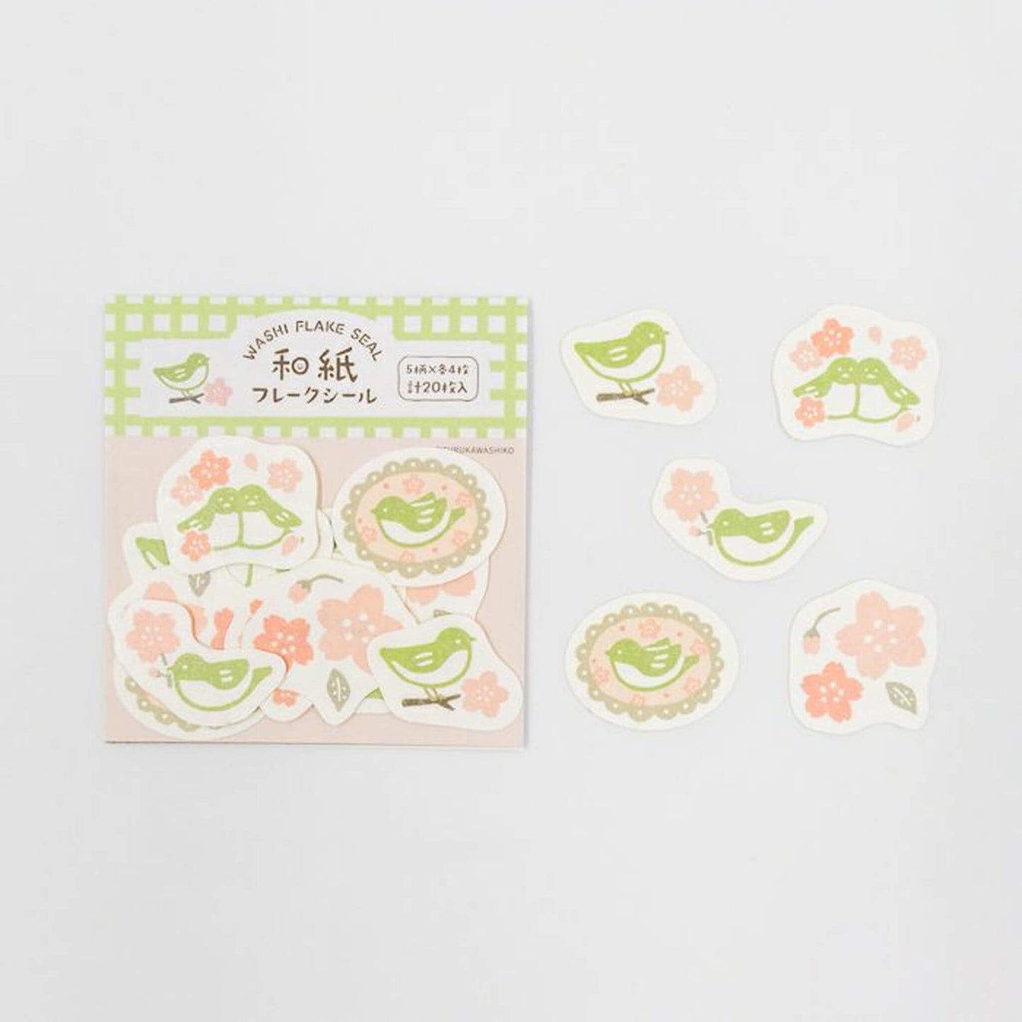 Furukawa Shiko Washi Flake Sticker - Sakura & Uguisu - Wa - Life Spring 2026 Limited - Flake Stickers