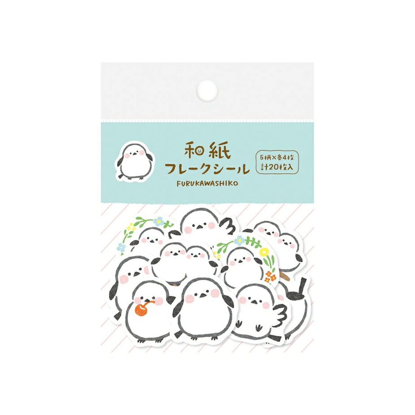 Furukawa Shiko Washi Flake Sticker - White Birds - Flake Stickers