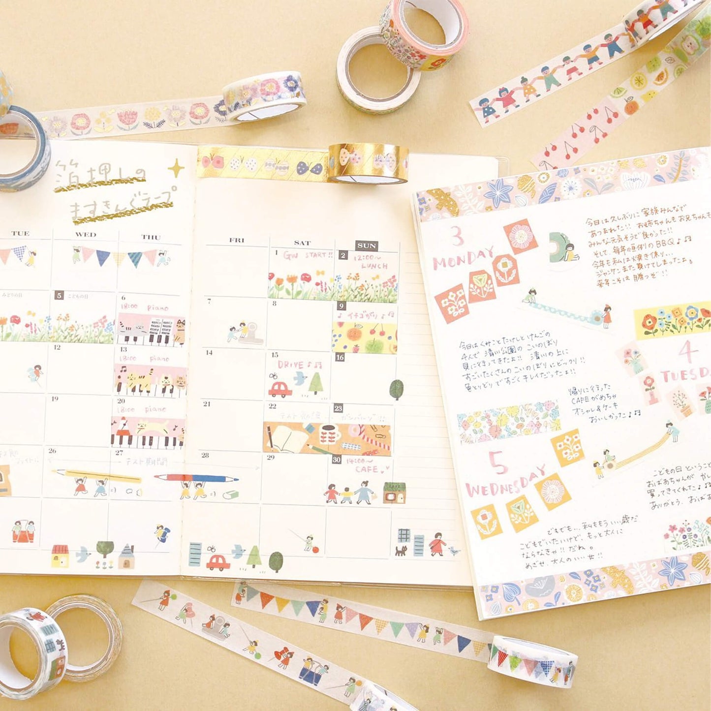 Furukawa Shiko Washi Tape - Retro Cáfe - Watashi Biyori - Washi Tapes