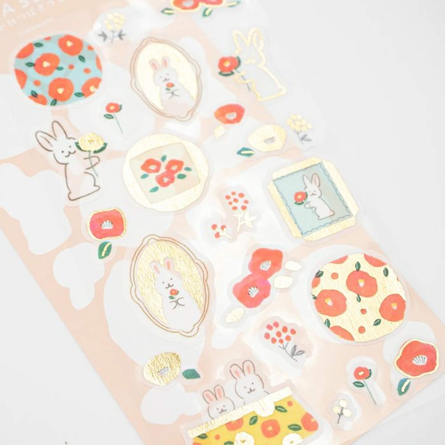 Furukawa Sticker Sheet Notes Wa - Life 2024 Winter Limited - Camellia and Rabbit - Sticker Sheets