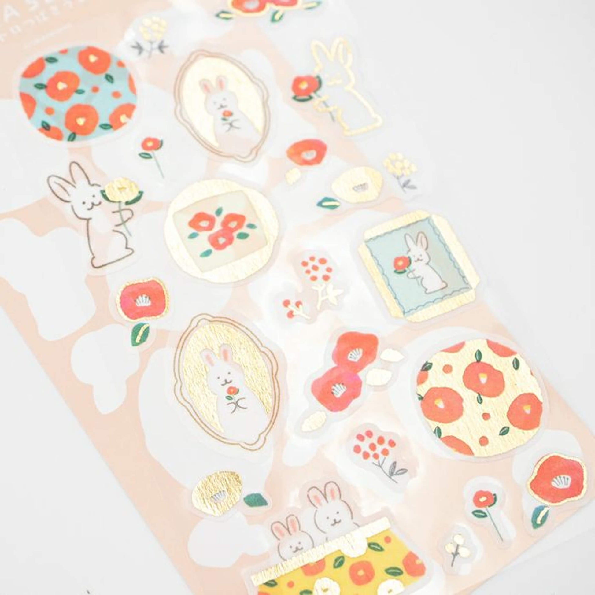 Furukawa Sticker Sheet Notes Wa - Life 2024 Winter Limited - Camellia and Rabbit - Sticker Sheets