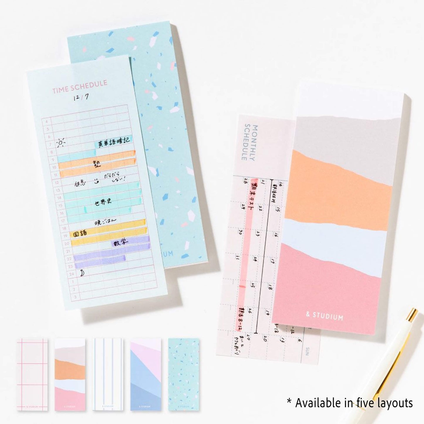 Iroha Publishing Study Management Card - Monthly Schedule - Planning Pads