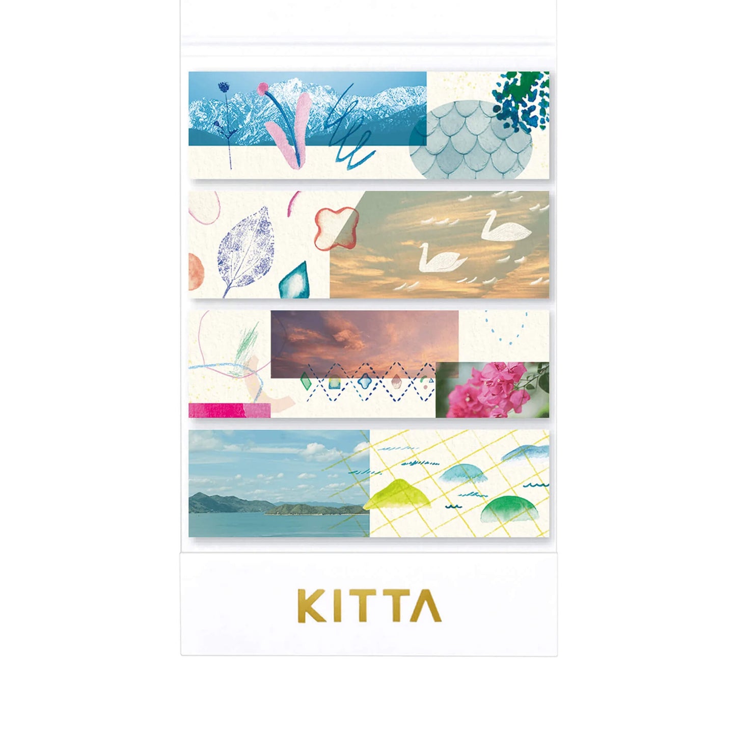 King Jim HITOTOKI KITTA Basic Washi Tape - Collage - Kitta