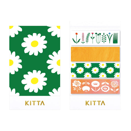 King Jim HITOTOKI KITTA Basic Washi Tape Reprinted - Flower - Kitta