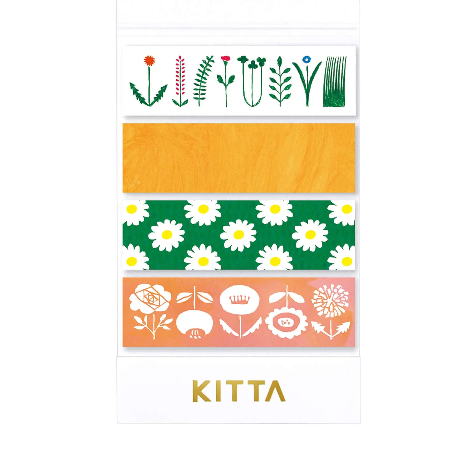 King Jim HITOTOKI KITTA Basic Washi Tape Reprinted - Flower - Kitta