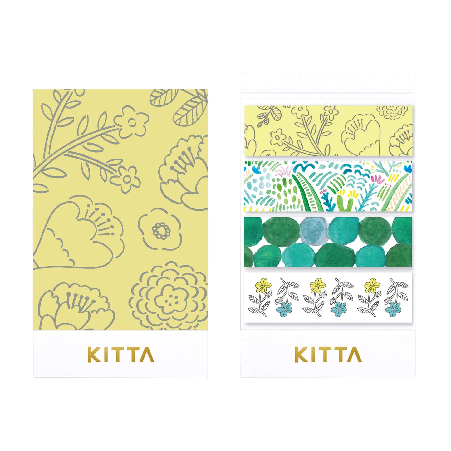 King Jim HITOTOKI KITTA Basic Washi Tape Reprinted - Plants - Kitta
