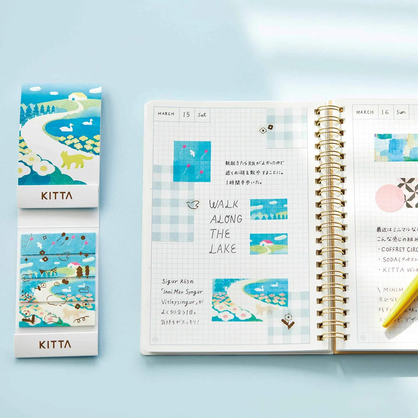 King Jim HITOTOKI KITTA Collage Washi Tape & Sticker - Oka (Gold Foil) - Kitta