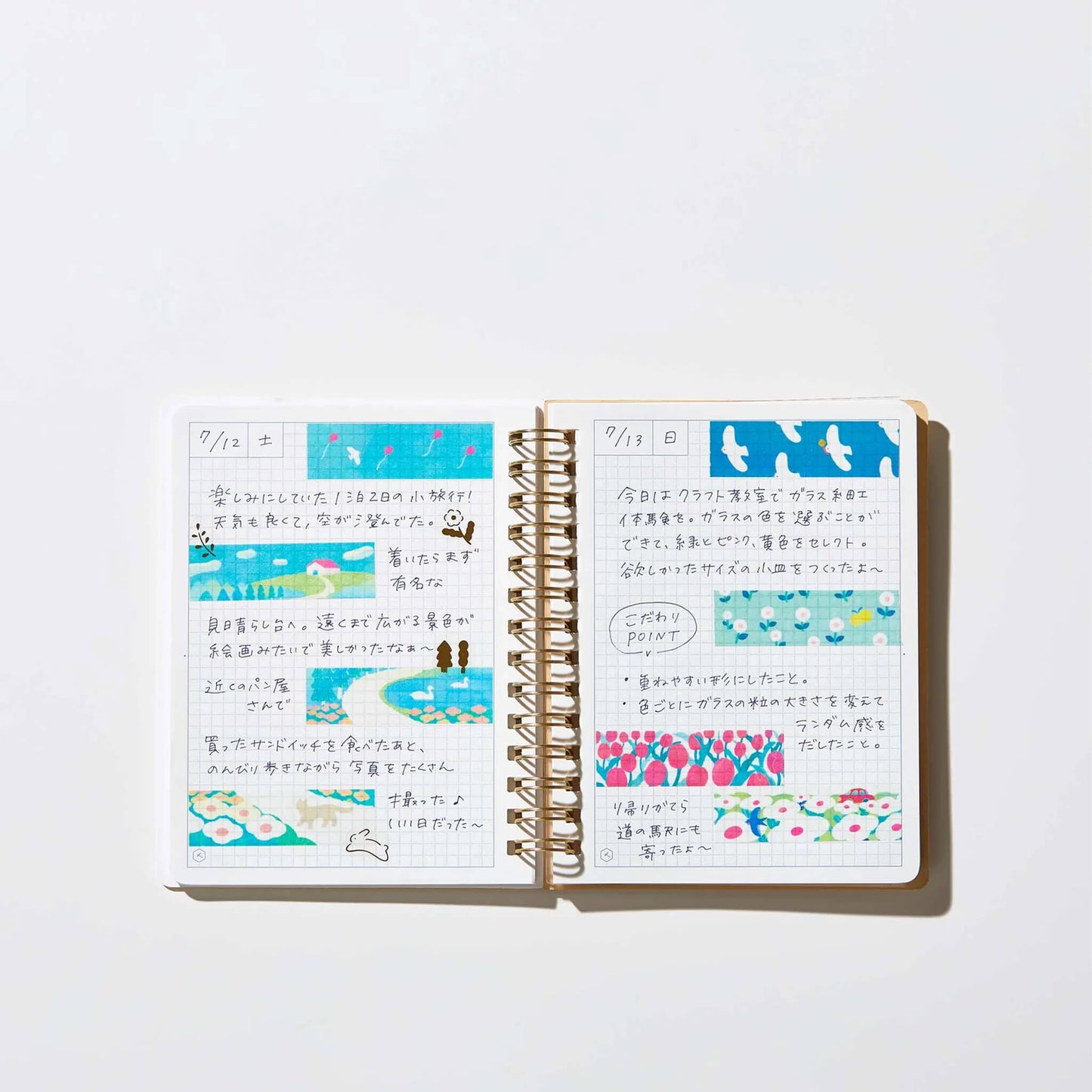 King Jim HITOTOKI KITTA Collage Washi Tape & Sticker - Oka (Gold Foil) - Kitta